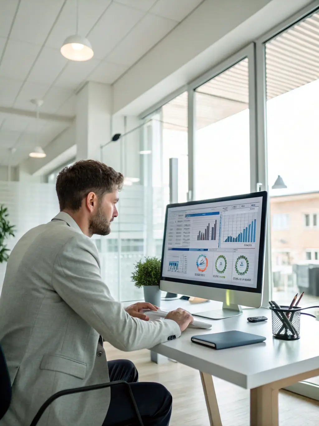 A Pixby Agency analyst is preparing a detailed performance report using Looker Studio, showcasing key metrics and insights to demonstrate the effectiveness of their Google Ads campaigns. The report is visually appealing and easy to understand.